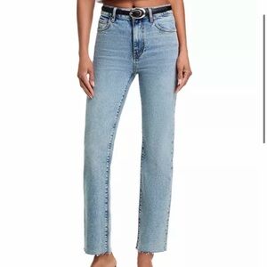 Frame The Ruler Crop High Rise Straight Jeans in Indio Vintage Fray - Size 27